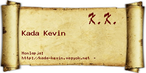 Kada Kevin névjegykártya